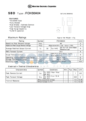 FCH30A04 datasheet - Schottky Barrier Diode