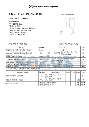 FCH30B10 datasheet - Schottky Barrier Diode
