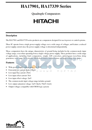 HA17339F datasheet - Quadruple Comparators