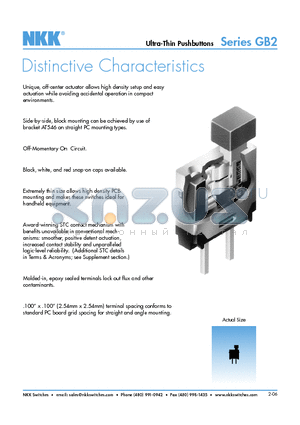 GB215AB datasheet - Ultra-Thin Pushbuttons