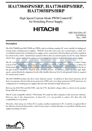 HA17385HRP datasheet - High Speed Current Mode PWM Control IC for Switching Power Supply