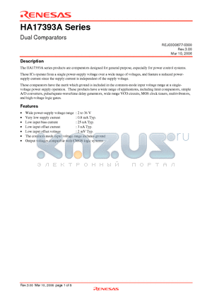 HA17393AF datasheet - Dual Comparators