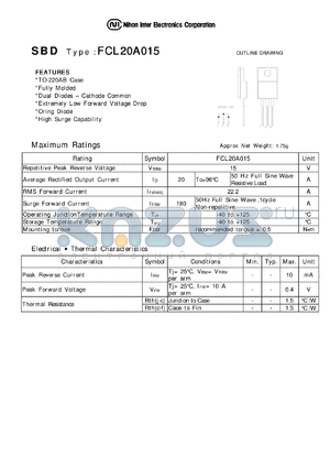 FCL20A015 datasheet - Schottky Barrier Diode