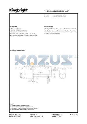 L-56BID datasheet - T-1 3/4 (5mm) BLINKING LED LAMP