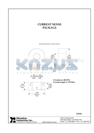 L-702 datasheet - CURRENT SENSE PACKAGE