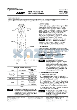 68064 datasheet - TERMI-FOIL HEAVY-DUTY HAND CRIMPING TOOL 68064