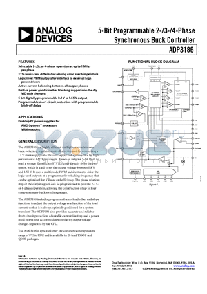 ADP3186 datasheet - 5-Bit Programmable 2-/3-/4-Phase Synchronous Buck Controller