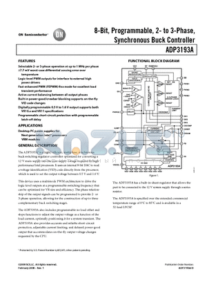 ADP3193A datasheet - 8-Bit, Programmable, 2- to 3-Phase, Synchronous Buck Controller