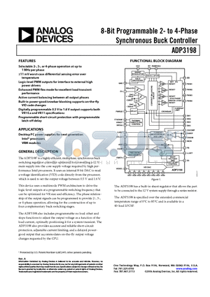 ADP3198JCPZ-RL datasheet - 8-Bit Programmable 2- to 4-Phase Synchronous Buck Controller