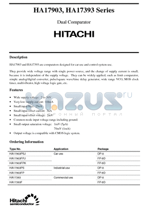 HA17903PSJ datasheet - Dual Comparator