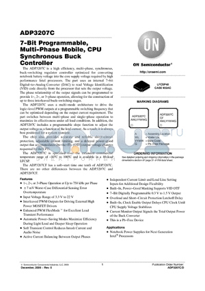 ADP3207CFJCPZ-RL datasheet - 7-Bit Programmable, Multi-Phase Mobile, CPU Synchronous Buck Controller