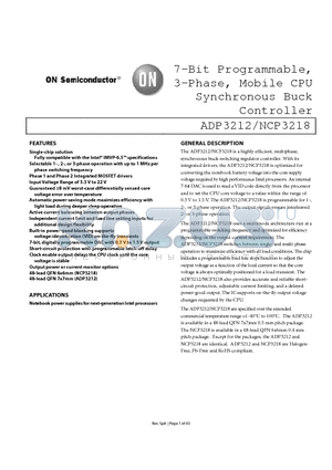 ADP3212 datasheet - 7-Bit Programmable, 3-Phase, Mobile CPU Synchronous Buck Controller