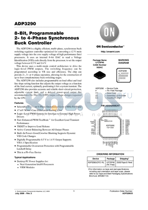 ADP3290JCPZ-RL datasheet - 8-Bit, Programmable 2- to 4-Phase Synchronous Buck Controller