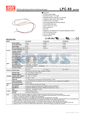 LPC-60-1750 datasheet - 60W Single Output Switching Power Supply