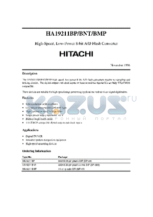 HA19211BP datasheet - HIGH SPEED LOW POWER 8 BIT A/D FLASH CONVERTER