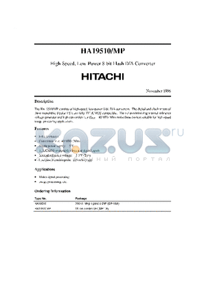 HA19510MP datasheet - HIGH- SPEED, LOW-POWER 8-BIT FLASH D/A CONVERTER