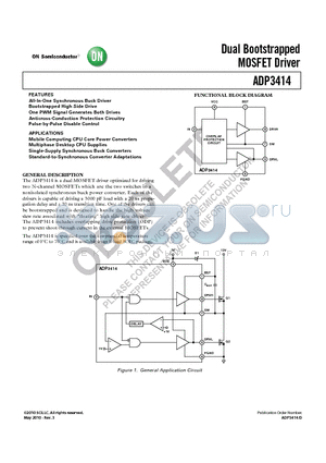 ADP3414JR datasheet - Dual Bootstrapped MOSFET Driver