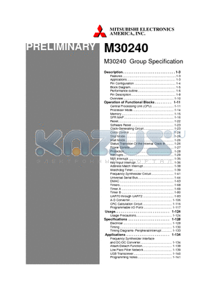 M30240ECFP datasheet - M30240 Group Specification