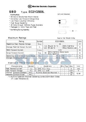 EC21QS03L datasheet - SBD MINIATURE SIZE, SURFACE MOUNT DEVICE