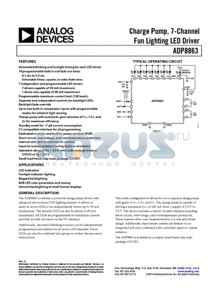 ADP8863 datasheet - Charge Pump,7-Channel Fun Lighting LED Driver