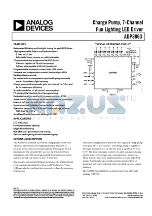 ADP8863ACPZ-R7 datasheet - Charge Pump,7-Channel Fun Lighting LED Driver