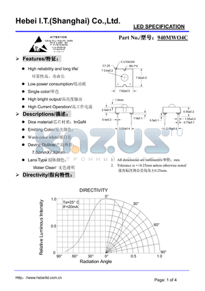 940MWO4C datasheet - LED