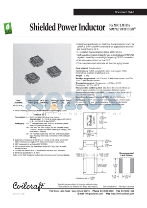 HA3778-AL datasheet - Shielded Power Inductor