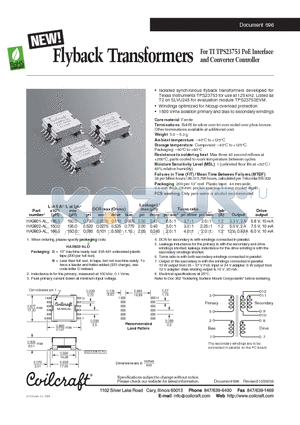 HA3801-AL datasheet - Flyback Transformers