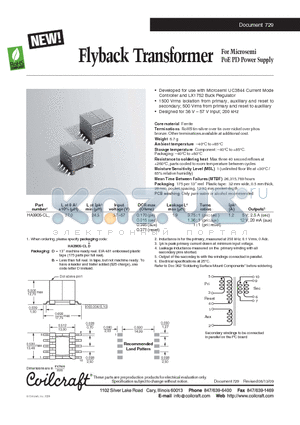 HA3905-CL datasheet - Flyback Transformer