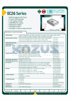 EC2600ETTTS-40000M datasheet - OSCILLATOR