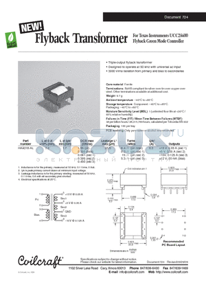 HA4018-AL datasheet - Flyback Transformer