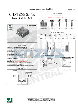 CTEP125S-8R2M datasheet - Power Inductors - Shielded