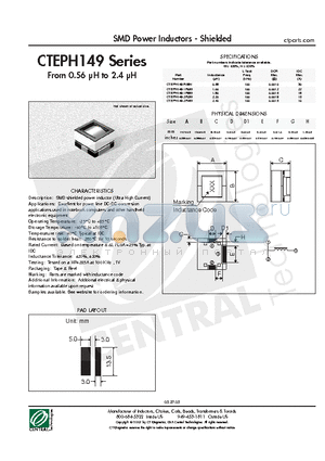 CTEPH149-2R2M datasheet - SMD Power Inductors - Shielded