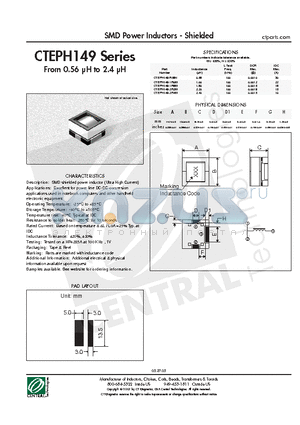 CTEPH149-R56N datasheet - SMD Power Inductors - Shielded
