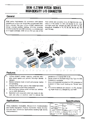 DX30M-50-CV datasheet - DXM SERIES HIGH-DENSITY I/O CONNECTOR