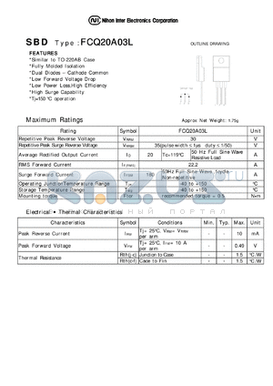 FCQ20A03L datasheet - SBD DUAL DIODES - CATHODE COMMON