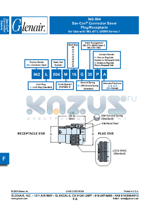 942L004M12G datasheet - Plug/Receptacle