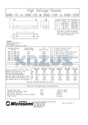 688-20 datasheet - High Voltage Stacks