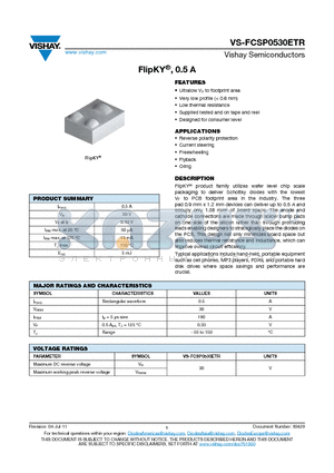 FCSP0530ETR_11 datasheet - FlipKY, 0.5 A