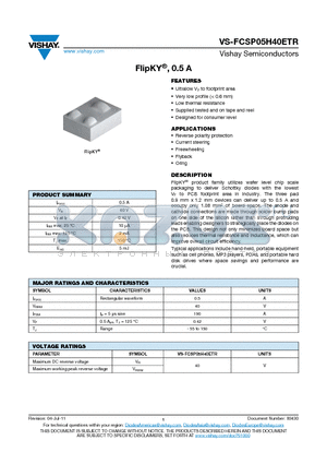 FCSP05H40ETR datasheet - FlipKY, 0.5 A