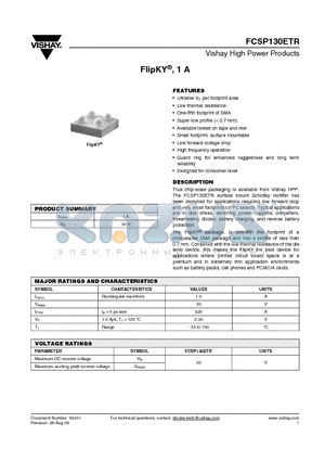 FCSP130ETR datasheet - surface mount Schottky rectifier