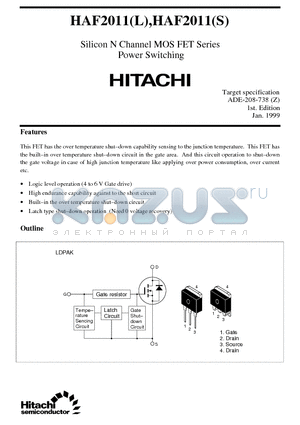HAF2011S datasheet - Silicon N Channel MOS FET Series Power Switching
