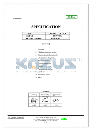 FCW320G datasheet - CHIP LED DEVICE