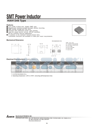 HAH1340-1R8 datasheet - SMT Power Inductor