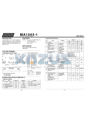 MA1065-1 datasheet - For 1.9 GHz - High Power Amplifier
