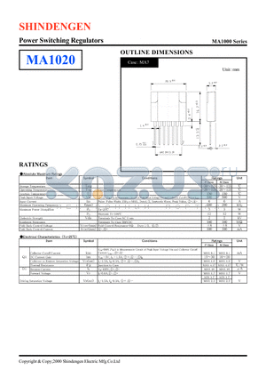 MA1020 datasheet - Power Switching Regulators