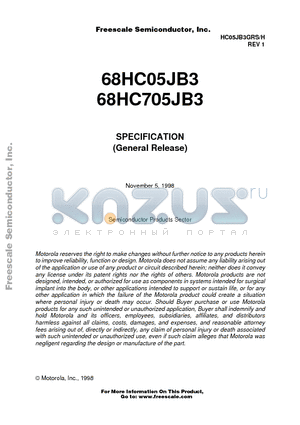 68HC05JB3 datasheet - 8-bit microcontroller units (MCUs)