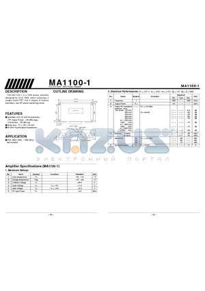 MA1100-1 datasheet - For DCS1800 - 30W Power Amplifier