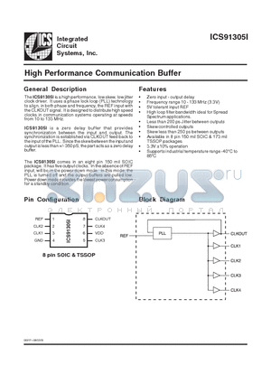 ICS91305I datasheet - High Performance Communication Buffer