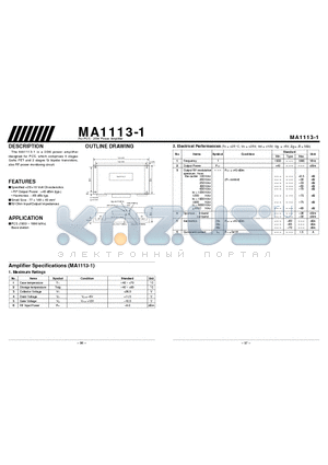 MA1113-1 datasheet - For PCS - 20W Power Amplifier